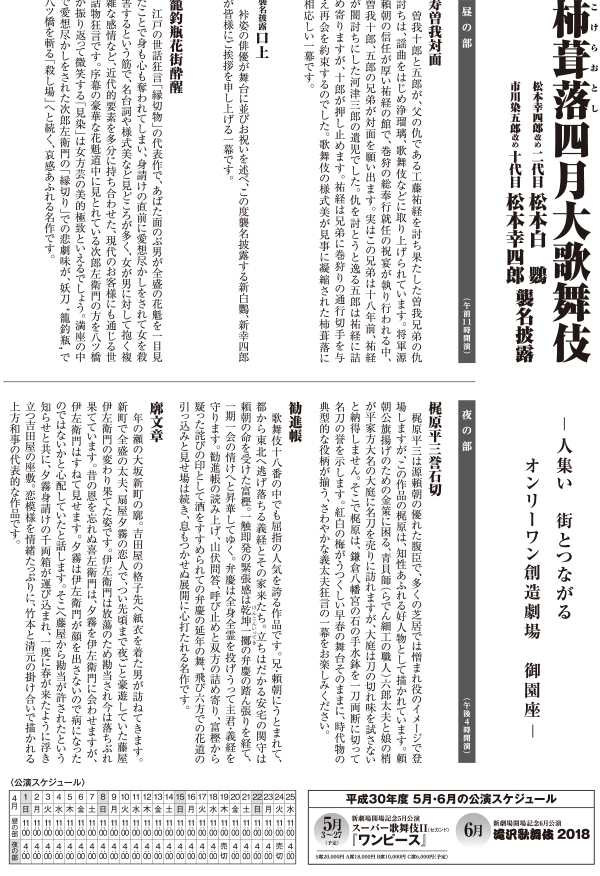 杮葺落四月大歌舞伎 公演ご案内ラインアップ 御園座 杮葺落四月大歌舞伎 公演ご案内ラインアップ 御園座