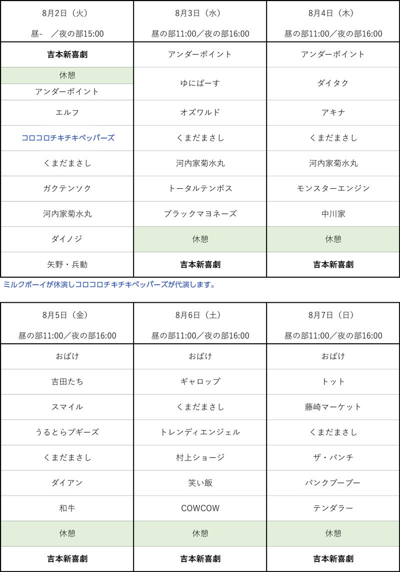 御園座 吉本新喜劇&バラエティ公演