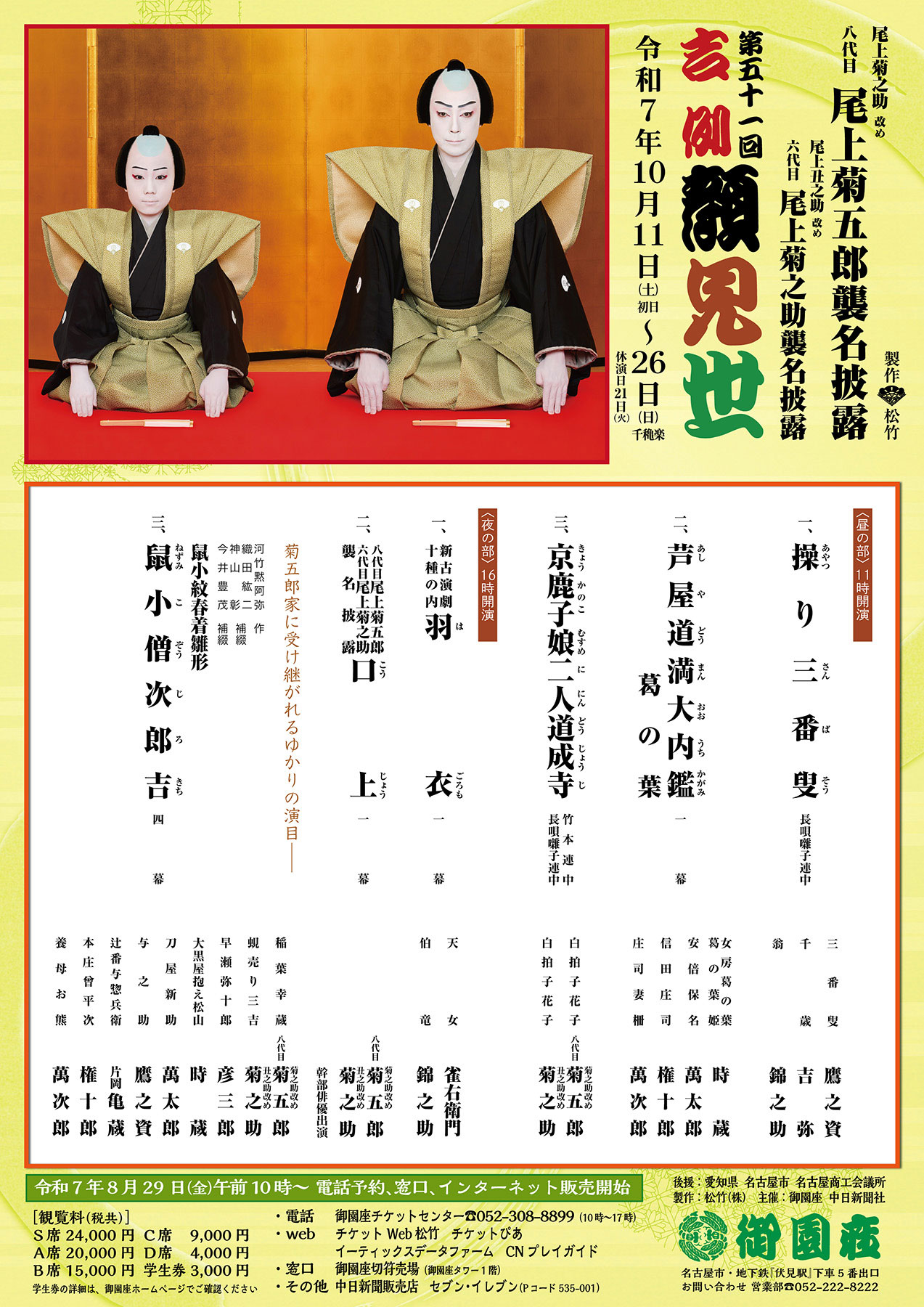 尾上菊之助改め八代目尾上菊五郎襲名披露