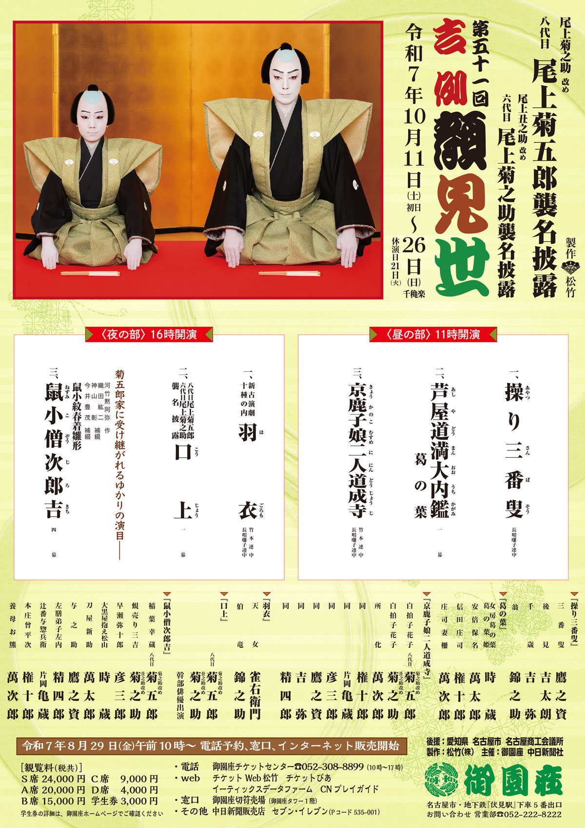 尾上菊之助改め八代目尾上菊五郎襲名披露