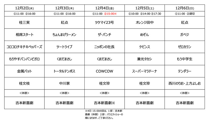 吉本新喜劇＆バラエティーショー