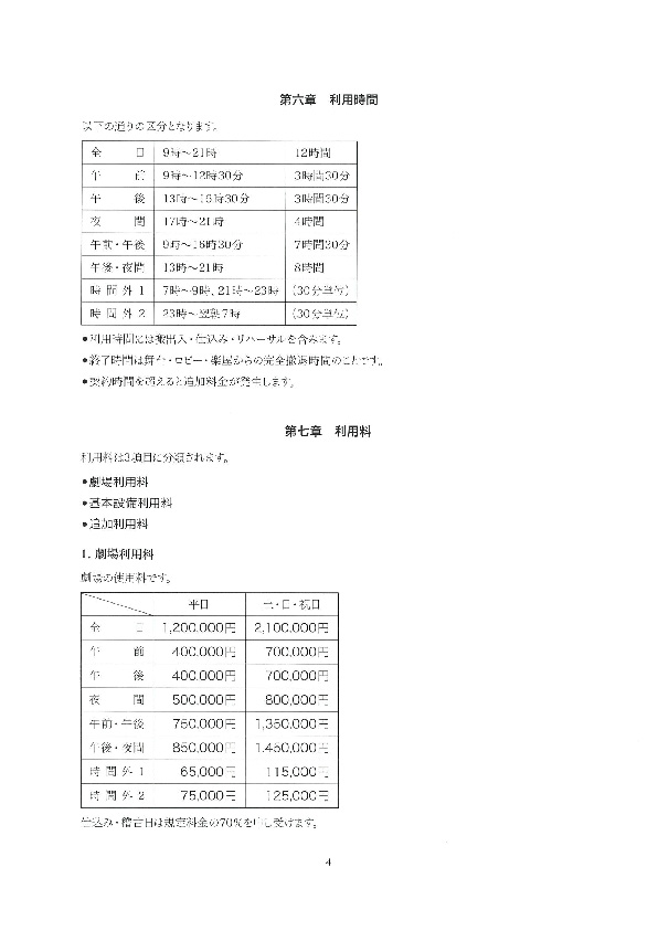 貸し劇場規約